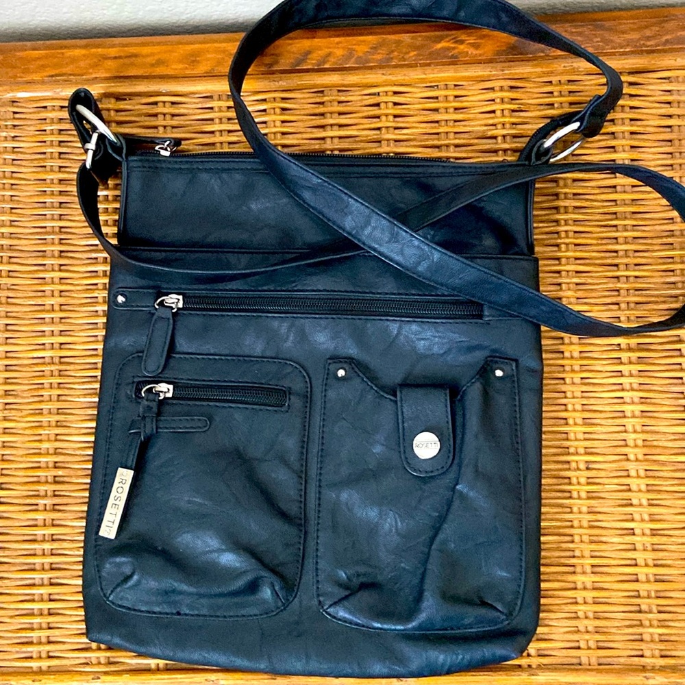 ROSETTI BLACK VEGAN Messenger CROSSBODY WITH ADJUSTABLE STRAP